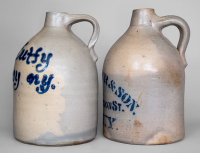 Lot of Two: Stoneware Jugs w/ Troy, New York Advertising