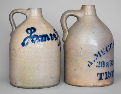 Lot of Two: Stoneware Jugs w/ Troy, New York Advertising