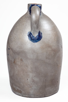 SAM L. I. IRVINE / NEWVILLE, PA Stoneware Jug w/ Wreath Decoration, c1865