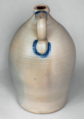 Exceptional 4 Gal. COWDEN & WILCOX / HARRISBURG, PA Stoneware Jug w/ Elaborate Slip-Trailed Sunflower