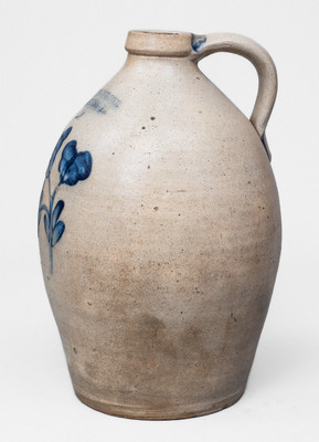 2 Gal. COWDEN & WILCOX / HARRISBURG, PA Stoneware Jug w/ Floral Decoration