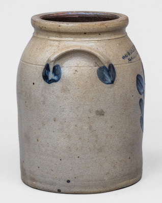 1 Gal. COWDEN & WILCOX / HARRISBURG, PA Stoneware Jar w/ Floral Decoration