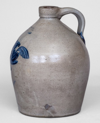 1 Gal. J. F. ACK & BRO. / MOORESBURG, PA Stoneware Jug w/ Floral Decoration