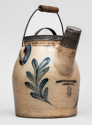 1 1/2 Gal. COWDEN & WILCOX / HARRISBURG, PA Stoneware Batter Pail, c1865