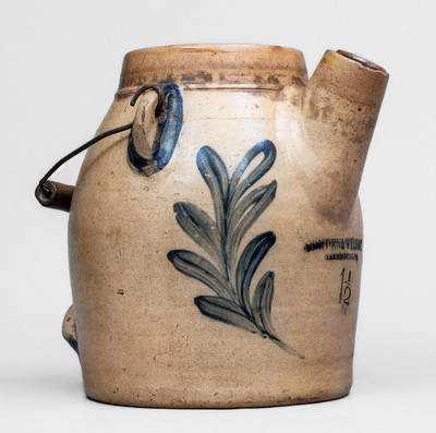 1 1/2 Gal. COWDEN & WILCOX / HARRISBURG, PA Stoneware Batter Pail, c1865
