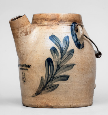 1 1/2 Gal. COWDEN & WILCOX / HARRISBURG, PA Stoneware Batter Pail, c1865