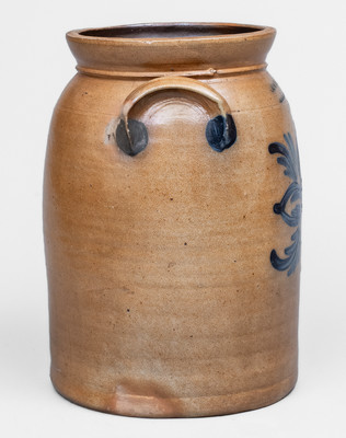 Fine COWDEN & WILCOX / HARRISBURG, PA Two-Gallon Stoneware Jar w/ Elaborate Decoration