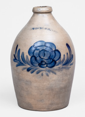 Fine COWDEN & WILCOX (Harrisburg, PA) Stoneware Jug w/ Floral Decoration
