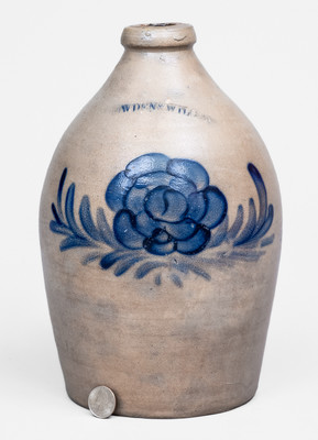Fine COWDEN & WILCOX (Harrisburg, PA) Stoneware Jug w/ Floral Decoration
