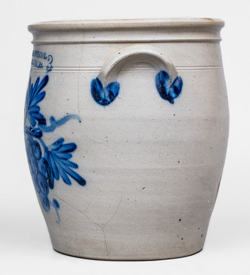 3 Gal. COWDEN & WILCOX / HARRISBURG, PA Stoneware Jar w/ Grapes Decoration