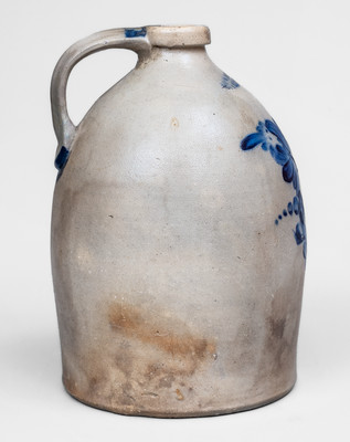 2 Gal. COWDEN & WILCOX / HARRISBURG, PA Stoneware Jug w/ Floral Decoration