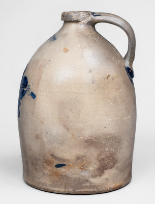 2 Gal. COWDEN & WILCOX / HARRISBURG, PA Stoneware Jug w/ Floral Decoration