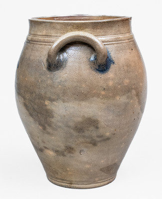 Four-Gallon Connecticut Stoneware Jar w/ Incised Floral Decoration, early 19th century