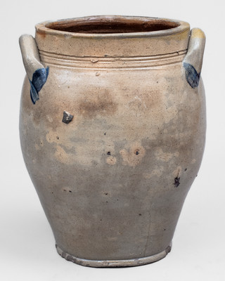 Three-Gallon PAUL CUSHMAN Cobalt-Decorated Stoneware Jar, Albany, NY, early 19th century