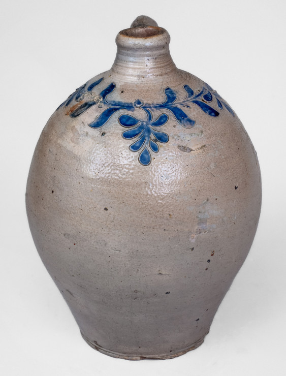 Very Fine Stoneware Jug with Incised and Impressed Decoration, Manhattan, circa 1795