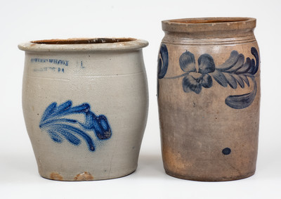 Lot of Two: Pennsylvania Stoneware incl. COWDEN & WILCOX (Harrisburg) and Remmey (Philadelphia)