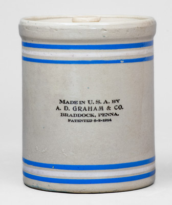 Braddock, PA Stoneware Jar w/ Shamokin Butterine Co., Shamokin, PA Advertising