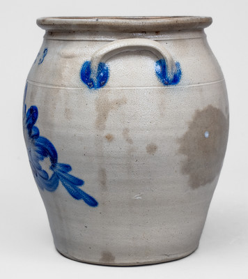 3 Gal. COWDEN & WILCOX / HARRISBURG, PA Stoneware Jar w/ Floral Decoration