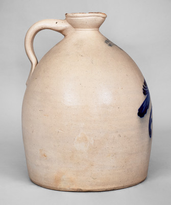 Very Rare J. & E. NORTON / BENNINGTON, VT Stoneware Syrup Jug w/ Bird Decoration