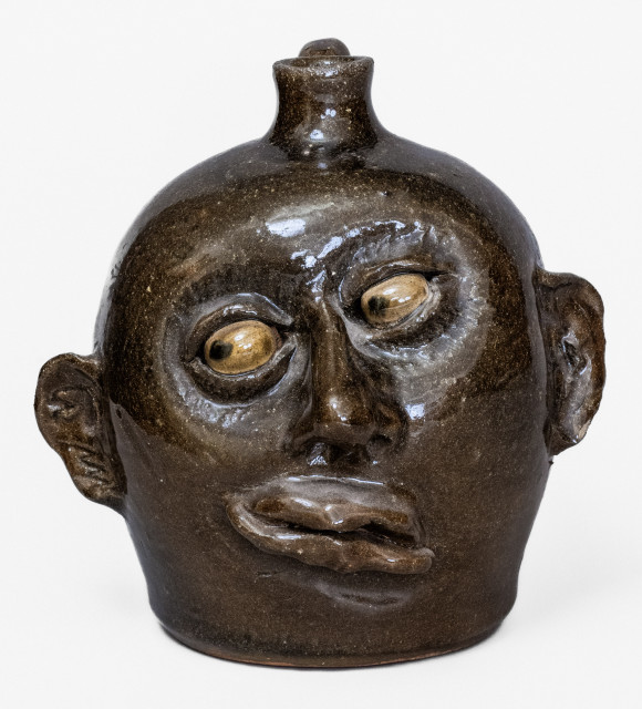 Rare Early-Period Lanier Meaders (Cleveland, GA) Face Jug, c1970