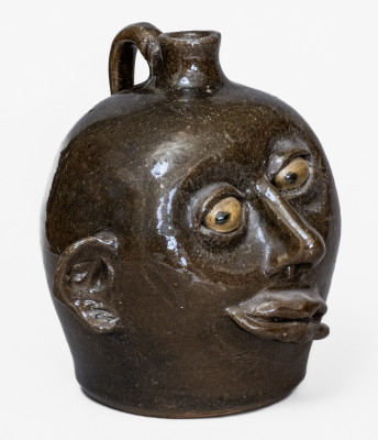 Rare Early-Period Lanier Meaders (Cleveland, GA) Face Jug, c1970