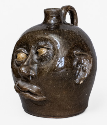 Rare Early-Period Lanier Meaders (Cleveland, GA) Face Jug, c1970