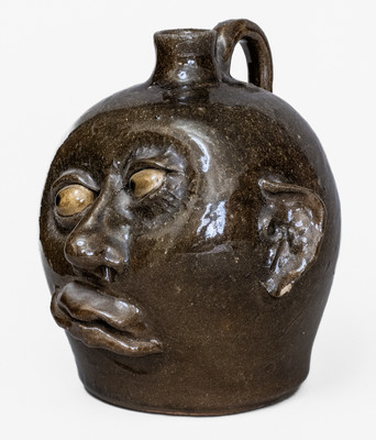 Fine Early-Period Lanier Meaders (Cleveland, GA) Face Jug, c1970