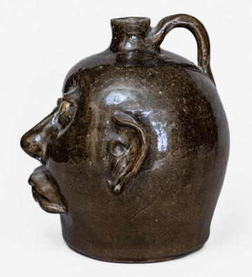 Fine Early-Period Lanier Meaders (Cleveland, GA) Face Jug, c1970