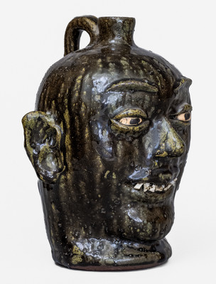 Scarce Lanier Meaders (Cleveland, GA) Face Jug w/ Elaborate Rock Teeth