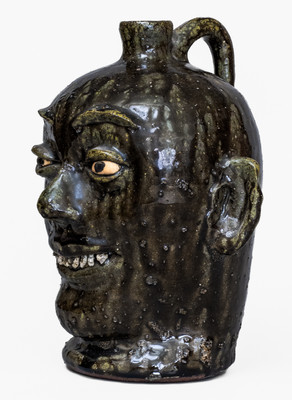 Scarce Lanier Meaders (Cleveland, GA) Face Jug w/ Elaborate Rock Teeth