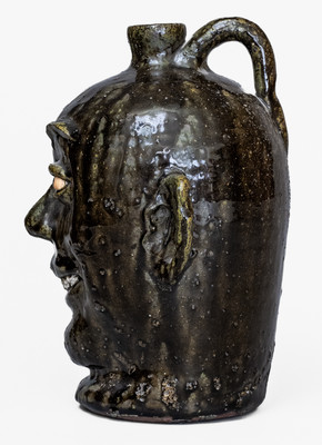 Scarce Lanier Meaders (Cleveland, GA) Face Jug w/ Elaborate Rock Teeth