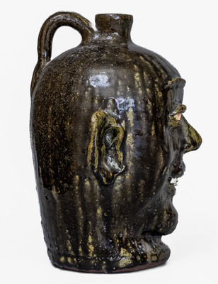 Scarce Lanier Meaders (Cleveland, GA) Face Jug w/ Elaborate Rock Teeth