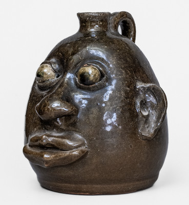 Fine Early-Period Lanier Meaders (Cleveland, GA) Face Jug, early 1970s