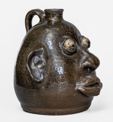 Fine Early-Period Lanier Meaders (Cleveland, GA) Face Jug, early 1970s