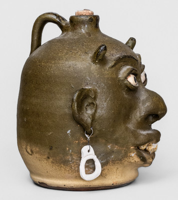 Rare Lanier Meaders (Cleveland, GA) Devil Face Jug, circa 1970