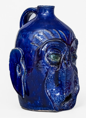 Rare Edwin Meaders (Cleveland, GA) Face Jug w/ Manufacturing Flaw