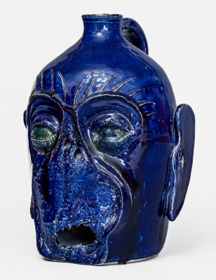 Rare Edwin Meaders (Cleveland, GA) Face Jug w/ Manufacturing Flaw