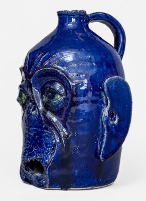 Rare Edwin Meaders (Cleveland, GA) Face Jug w/ Manufacturing Flaw