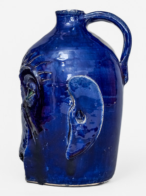 Rare Edwin Meaders (Cleveland, GA) Face Jug w/ Manufacturing Flaw