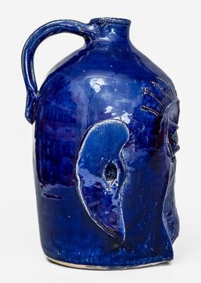 Rare Edwin Meaders (Cleveland, GA) Face Jug w/ Manufacturing Flaw