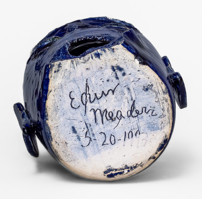 Rare Edwin Meaders (Cleveland, GA) Face Jug w/ Manufacturing Flaw