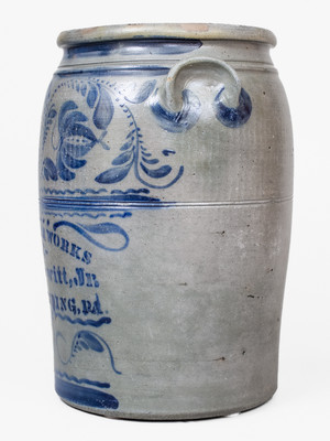 Exceptional EXCELSIOR WORKS / Isaac Hewitt, Jr. / RICES LANDING, PA Stoneware Jar