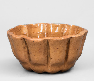 Glazed JOHN BELL Redware Pudding Mold, Waynesboro, PA c1840-80