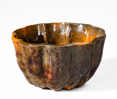 Manganese-Decorated JOHN BELL (Waynesboro, PA) Redware Pudding Mold