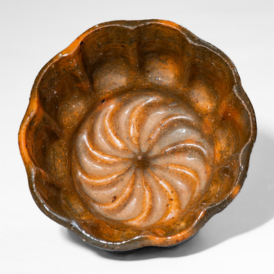 Manganese-Decorated JOHN BELL (Waynesboro, PA) Redware Pudding Mold