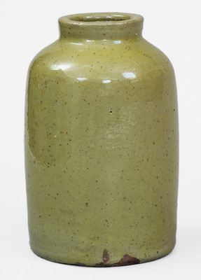 Scarce JOHN BELL, Waynesboro, PA Copper-Glazed Stoneware Canning Jar, c1840-80