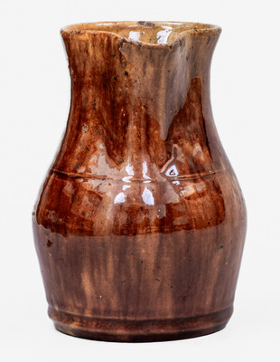 Small Glazed JOHN BELL (Waynesboro, Pennsylvania) Redware Pitcher