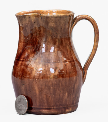 Small Glazed JOHN BELL (Waynesboro, Pennsylvania) Redware Pitcher