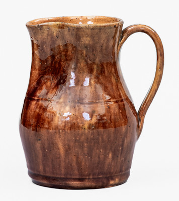 Small Glazed JOHN BELL (Waynesboro, Pennsylvania) Redware Pitcher
