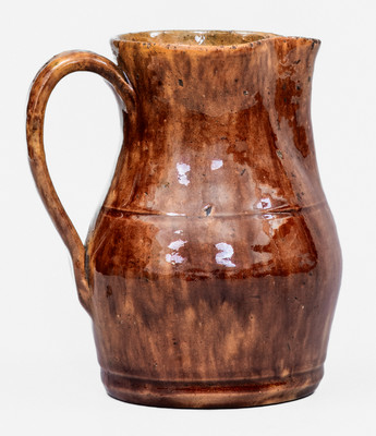 Small Glazed JOHN BELL (Waynesboro, Pennsylvania) Redware Pitcher